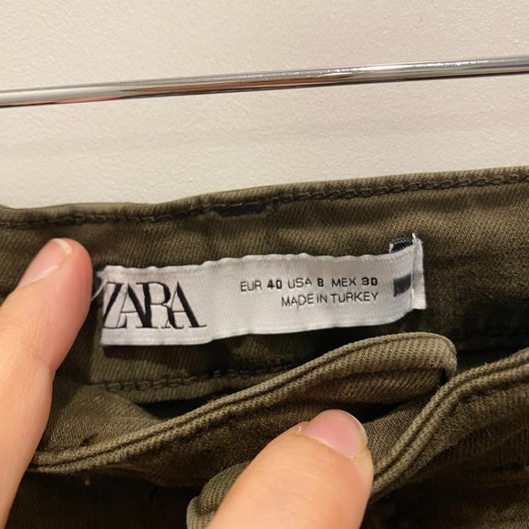 Zara skinny army green jean - size 40 - Picture 5 of 6